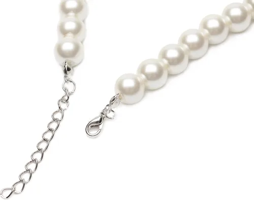 Vista 4 de Gionforsy Collar de perlas blancas para mujer, collar de perlas para boda