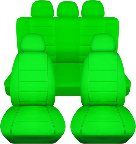 Vista 25 de Totally Covers Fundas de asiento de coche sólidas con 5 fundas (2 delanteras + 3 traseras) para reposacabezas: color negro, ajuste