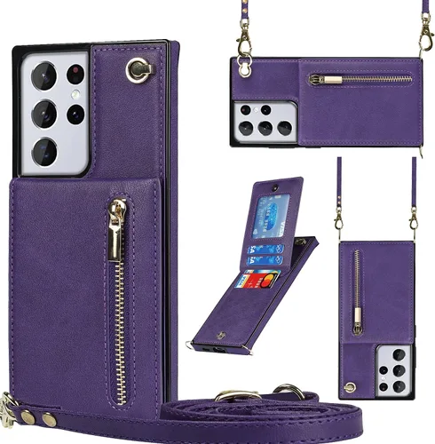 Vista 7 de Funda compatible con Samsung Galaxy S23 Plus de 6.6 pulgadas, bolso de bolsillo, correa de hombro, elegante funda protectora para Galaxy S23 Plus