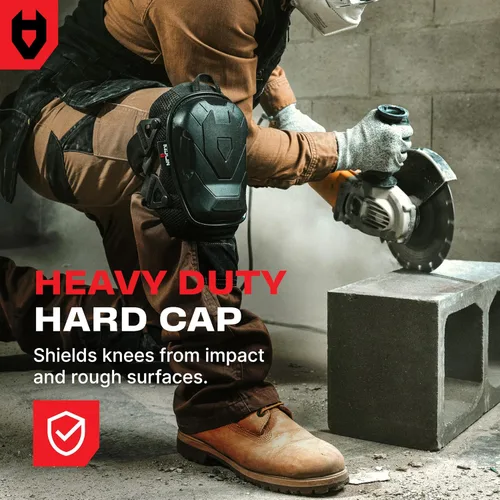 Vista 3 de NoCry Rodilleras profesionales para construcción para hombres y mujeres con cubierta antideslizante resistente y soporte de tobillo — Espuma gruesa