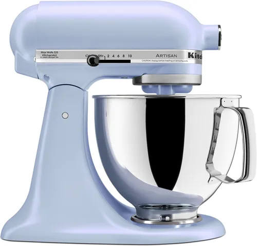 Vista 15 de KitchenAid Artisan Series Batidora de Pie con Cabezal Inclinable de 5 Cuartos con Escudo Vertedor KSM150PS, Crema de Almendra