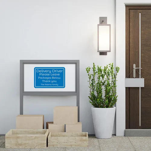 Vista 4 de Letreros de metal personalizados para exteriores, 12 x 8 pulgadas, letrero personalizado para oficina, negocios, instrucciones para el hogar