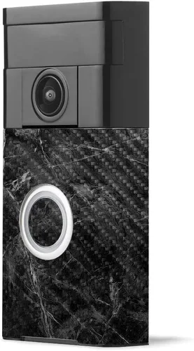 Vista 24 de MightySkins - Piel de fibra de carbono para timbre de video con anillo – Madera abstracta Acabado de fibra de carbono texturizado protector