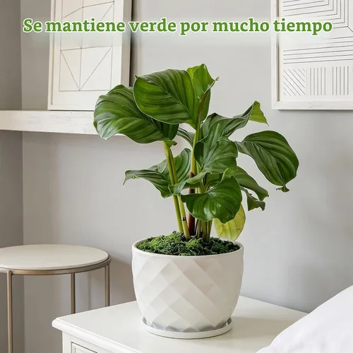 Vista 5 de Musgo verde falso – Musgo artificial para plantas de interior, imitación para manualidades, decoración de jardín de hadas de bricolaje, centros