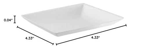 Vista 8 de PacknWood - 210BCHIC1111 - Bio 'n' Chic Plato de caña de azúcar cuadrado blanco pequeño - Platos resistentes - Caña de azúcar compostable