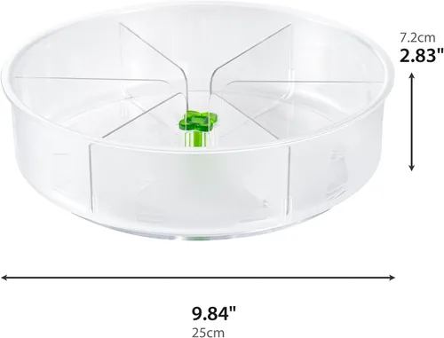 Vista 2 de Li&Zhao Lazy Susan Organizador para gabinete, organizador giratorio redondo de 9.8 pulgadas para nevera Lazy Susan, organizador giratorio
