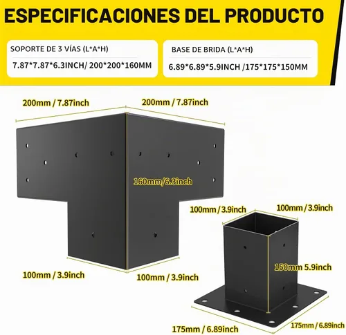 Vista 2 de [Usado] Soportes para Pérgola 4x4Woodworks Kit de Pérgola Modular Moderno para Exteriores Kit de Herrajes DIY Kit de Soporte de Madera Elevado