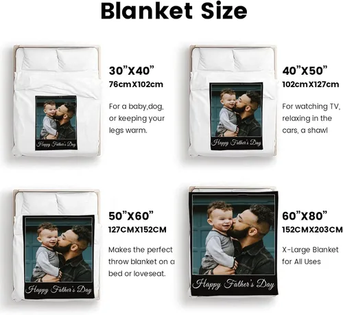 Vista 7 de Manta personalizada para el día del padre con foto, regalos personalizados para papá, papá, abuelo, papá, cumpleaños, Navidad