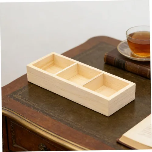 Vista 6 de KOMBIUDA Wood Tea Bag Holder 3 Compartment Organizer for Cabinets