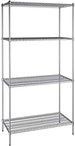 Vista 196 de Kit de 4 estantes de epoxi verde NSF de 21 x 72 pulgadas con postes de 86 pulgadas, estantería de almacenamiento resistente, kit de estantería