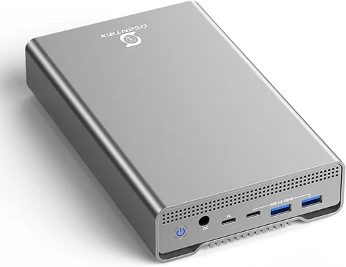 Vista 2 de GX100 - Disco duro externo USB 3.2 Gen 2 USB-C de 10 TB con concentrador USB para Windows o MacOS PC de sobremesa y portátil