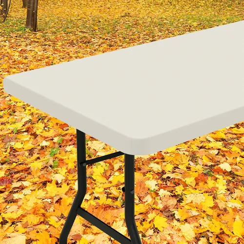 Vista 10 de Smiry Mantel rectangular, mantel de vinilo elástico ajustable con parte trasera de franela para mesas plegables de 6 pies, fundas impermeables y Rojo