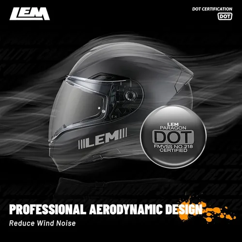 Vista 6 de LEM Cascos de motocicleta de cara completa, cascos para hombres, con certificado DOT, PINLOCK y DVS de doble visión, casco de motocicleta de calle