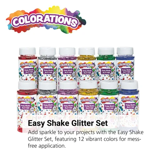 Vista 2 de Colorations Easy Shake Glitter - Juego de 12 (artículo # Zsazsa)
