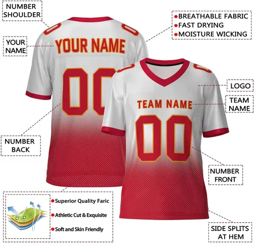 Vista 2 de Camiseta de fútbol personalizada cosidaletras impresas con números, camisetas deportivas personalizadas para hombresmujeresjóvenespreescolares