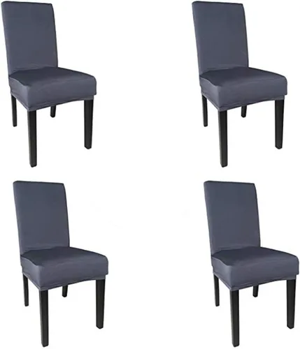 Vista 15 de Funda protectora de tela de elastano elástica extraíble y lavable para silla de comedor (color aguamarina, 6)