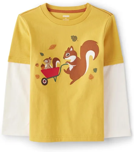 Vista 20 de Gymboree - Camisetas de manga larga con gráficos bordados en capas para niños y niños pequeños Oso de nieve azul