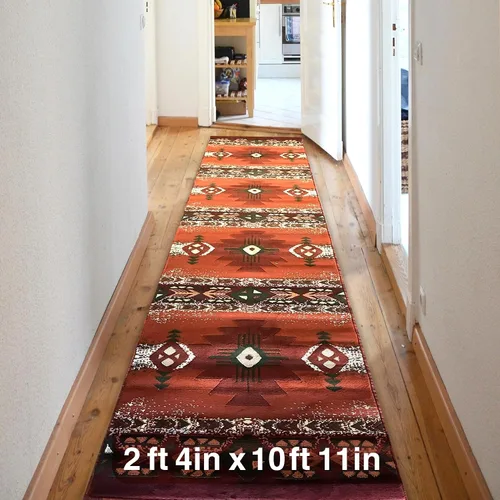 Vista 61 de YHSF South West - alfombra estilo nativo americano del suroeste C318 - fácil de limpiar, gruesa, suave, duradera, alfombra inspirada en tribus