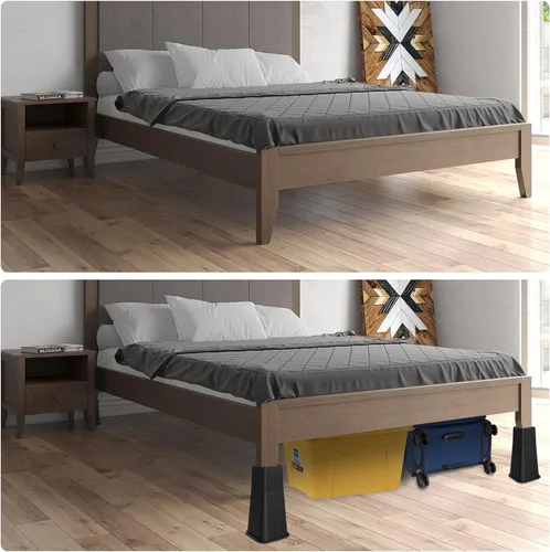 Vista 7 de MYMULIKE Elevador de Cama de 8 Pulgadas de Alta Resistencia, Soportes de Elevación de Muebles Soporta Hasta 6,000 Libras para Mesa, Pata