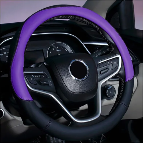 Vista 6 de Ziciner Funda de Volante, Funda de Volante de Cuero Suave Premium Duradero Elástico, Protector de Volante Auto de Lino Elástico Transpirable