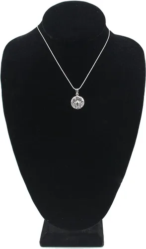 Vista 19 de DharmaObjects Juego de cadena con colgante de collar de plata de ley 92.5 con estampado