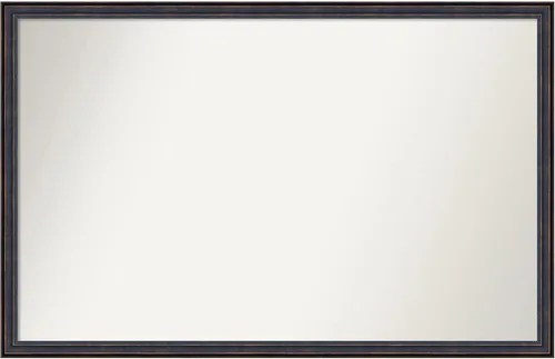 Vista 124 de Amanti Art Espejo de baño de bronce para sobre el fregadero, 25 x 26 pulgadas, espejo rectangular de bronce oscuro, marco de madera tradicional
