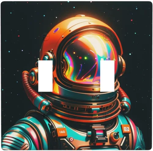 Vista 47 de Cubiertas decorativas para interruptor de luz de astronauta, placa de pared en blanco, placa frontal eléctrica para interruptor de baño, dormitorio