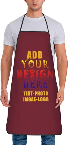 Vista 35 de Delantales personalizados para añadir nombre, logotipo, texto, foto, diseño de imagen, delantal de chef para grandes regalos