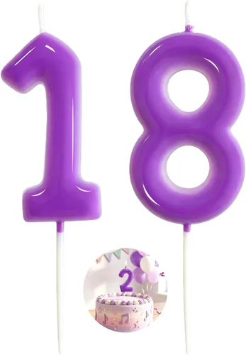 Vista 218 de Velas número 2 arcoíris con número 3D de feliz cumpleaños para decoración de fiesta de pastel de cumpleaños, suministros de celebración