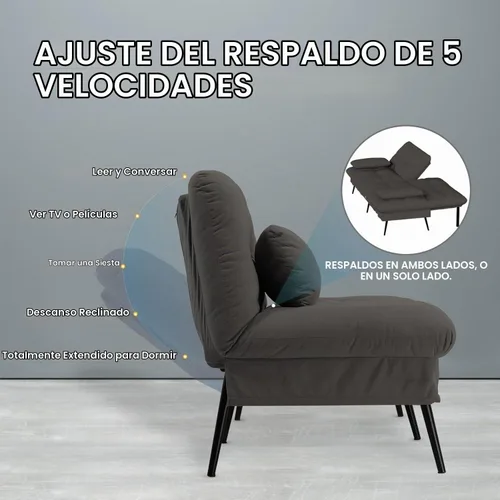 Vista 5 de COMHOMA Sofá cama futón, sofá cama convertible de 72 ″, sofá biplaza Negro