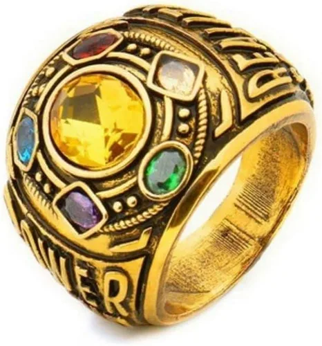 Vista 2 de Thanos - Anillo para hombre, anillo de guante de infinito Thanos, anillo de gema infinita, anillo de piedra infinita, anillo de cristal de piedra