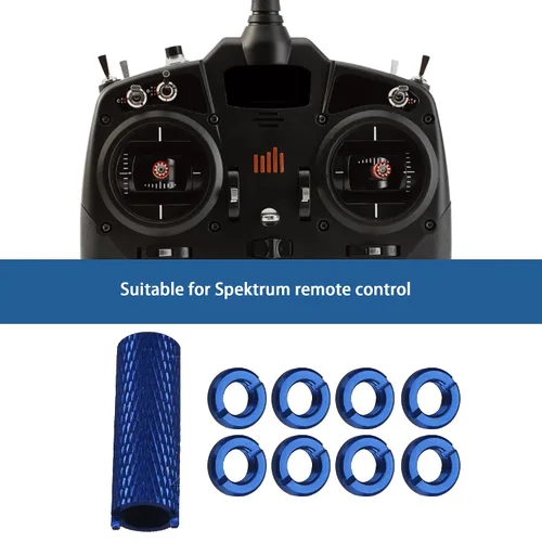 Vista 6 de Mxfans 8pcs Tuercas de interruptor de radio RC Transmisor Control Tuercas Azul Oscuro