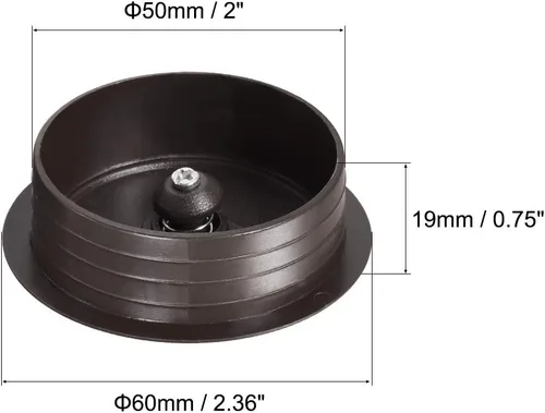 Vista 2 de uxcell Cable de plástico para escritorio de 2 pulgadas, para ojales, 10 unidades, color marrón oscuro