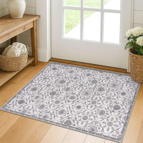 Vista 29 de KILOCOCO Alfombra marroquí pequeña, de 2 x 3 pies, color negro/dorado, súper suave, lavable, para interiores, vintage, lavable, antideslizante