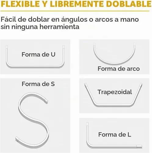Vista 5 de AJAZZ Riel de cortina de techo flexible y plegable, riel de cortinas curvado para montaje en techo, varilla de 3 m (9.8 pies), negro, riel
