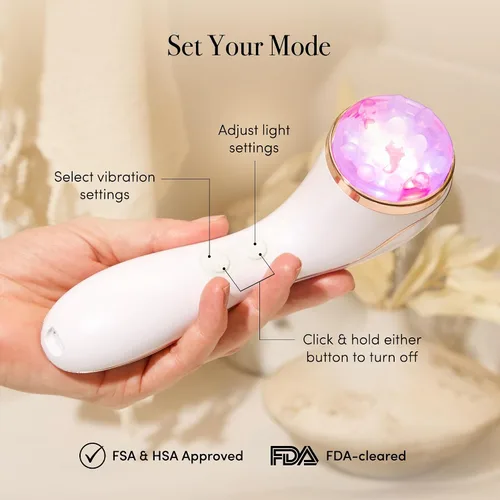 Vista 5 de reVive Light Therapy Lux Collection Soniqué Limpiador, Cepillo Limpiador Facial Sónico con Terapia de Luz Roja de Grado Médico para el Rostro