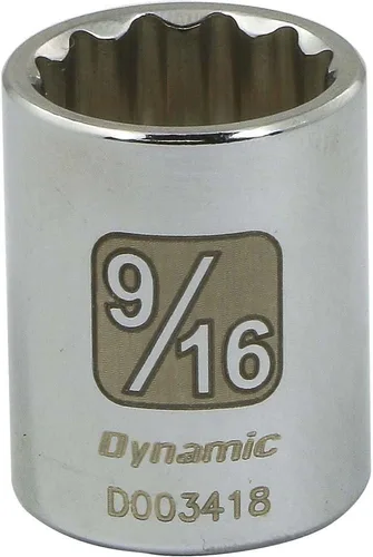Vista 7 de Dynamic Herramientas 1/4" Drive 12 Point Sae, 1/2" Longitud estándar, Zócalo de acabado cromado