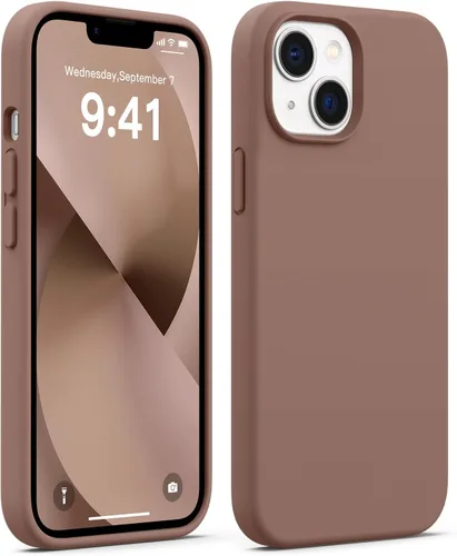 Vista 20 de AOTESIER Funda compatible con iPhone 13, [Serie Slim de silicona] Funda protectora de cuerpo completo a prueba de golpes con forro de microfibra