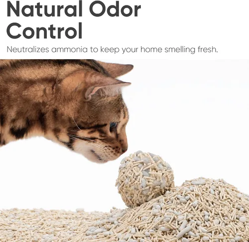Vista 5 de FUKUMARU Tofu - Arena para gatos, súper ultra absorbente, arena aglutinante para gatos de 12 libras, desechable, natural, ligera, sin polvo
