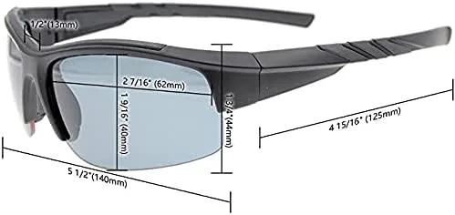 Vista 3 de Eyekepper TR90 Sports - Gafas de sol bifocales polarizadas de policarbonato sin montura, Marco negro-azul matelente gris