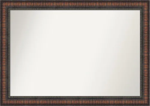 Vista 17 de Amanti Art Espejo de baño marrón para sobre el fregadero, 24 x 24 pulgadas, espejo de tocador cuadrado marrón Caleb, marco de madera rústica