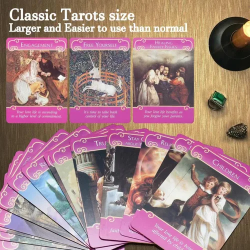 Vista 2 de Cartas de Tarot, Baraja Clásica de Oráculo de Amor y Romance, 44 Cartas con Libro Guía, Carta de Oráculo de Amor, Cartas de Tarot con Libro Guía