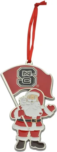 Vista 3 de Adorno navideño de metal Santa Auburn Tigers