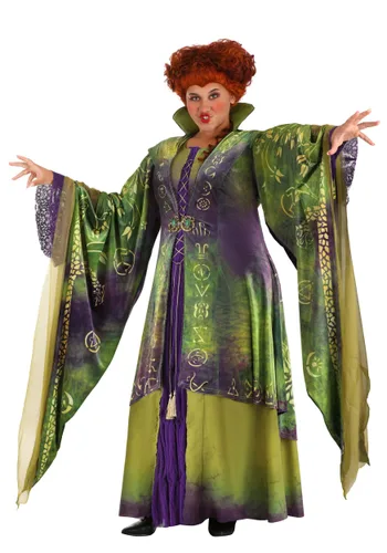 Vista 3 de Disfraz de Winifred Sanderson para mujer talla grande de Hocus Pocus de Disney Multicolor