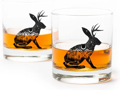 Vista 10 de Juego de vasos de whisky de paisaje de playa Black Lantern Juego de 2 vasos estilo antiguo de 11 oz Vasos de cóctel con base pesada en caja