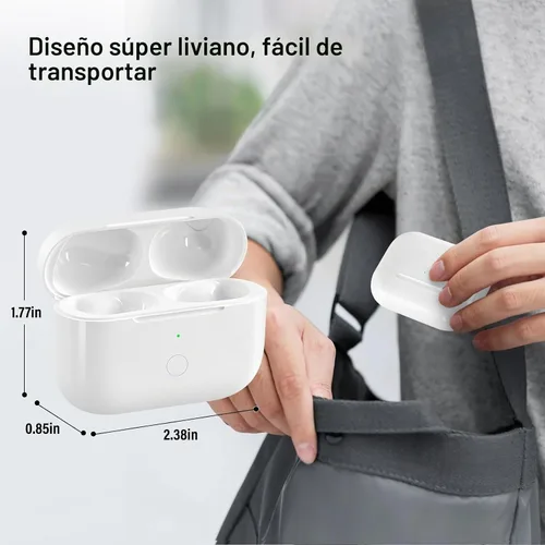 Vista 6 de Funda de carga inalámbrica compatible con AirPod Pro de 1ª y 2ª generación con carga USB-C, repuesto de funda de cargador Air Pod Pro 2 1 con botón