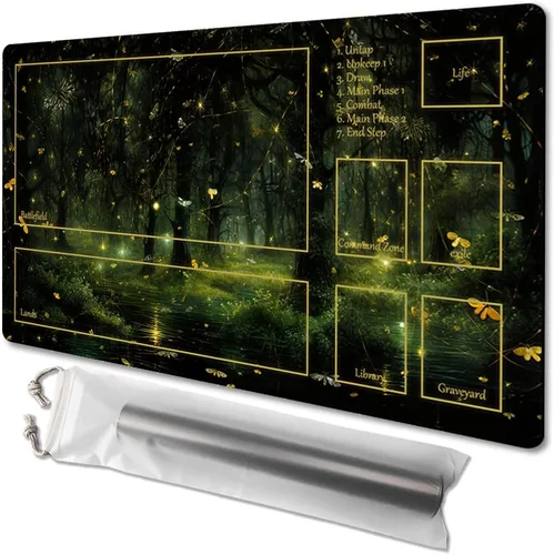Vista 24 de MTG - Tapete de juego de tamaño 24 x 14 pulgadas, impresión antideslizante, ideal para entusiastas de los juegos de cartas, tapete de juego TCG