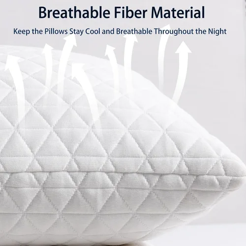Vista 2 de KEYOOHOME Almohadas de espuma viscoelástica trituradas para dormir, juego de 2 almohadas de cama de tamaño estándar, ajustables, buenas para dormir