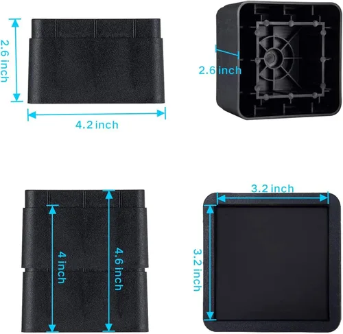 Vista 2 de BTSD-home Elevadores de cama de 2 o 4 pulgadas, resistentes, apilables, elevadores de muebles para sofá, mesa, silla, cama, bloques de elevadores