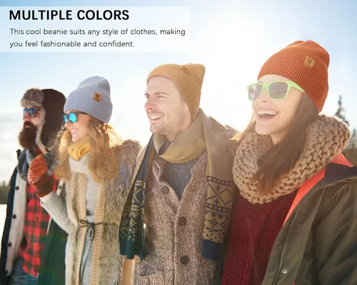Vista 7 de VIPPER Gorro de punto con diseño de calavera para hombre, gorro cálido para hombre y mujer